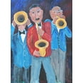 thumbnail image 2 of Stevens, Allayn 14x18 White Modern Wood Framed Museum Art Print Titled - Blow Those Horns, 2 of 4