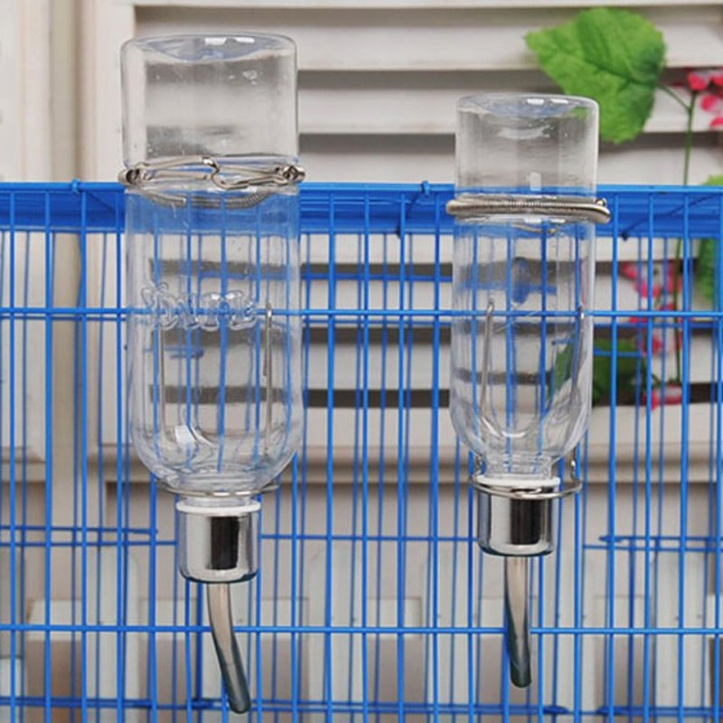 pet self transparent water bottle drinking hanging fountain no drip water feeder for dogs cats small animals walmart com