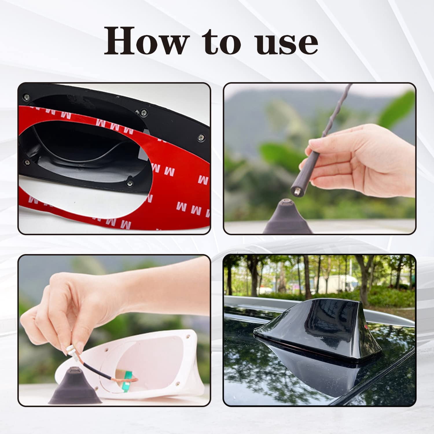Carbon Fiber Shark Fin Antenna Cover For BMW Mini F55/F56 2013-2023 - Black, Adhesive Install