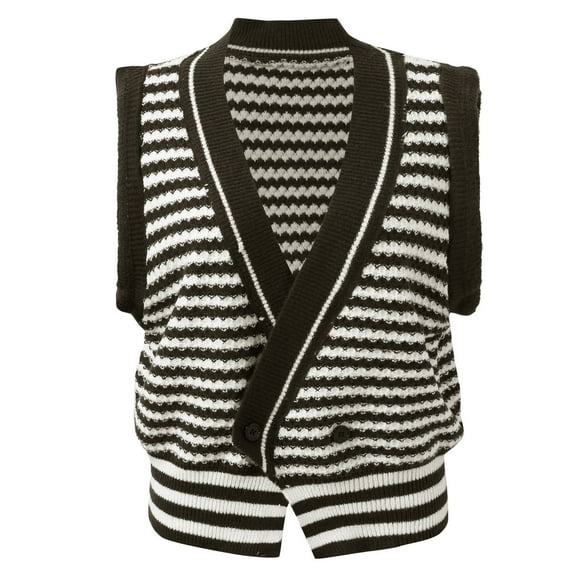 Aayomet Women's Cardigan 2023 Knit Sweater Vest Tunic Sleeveless Top (Black, L)
