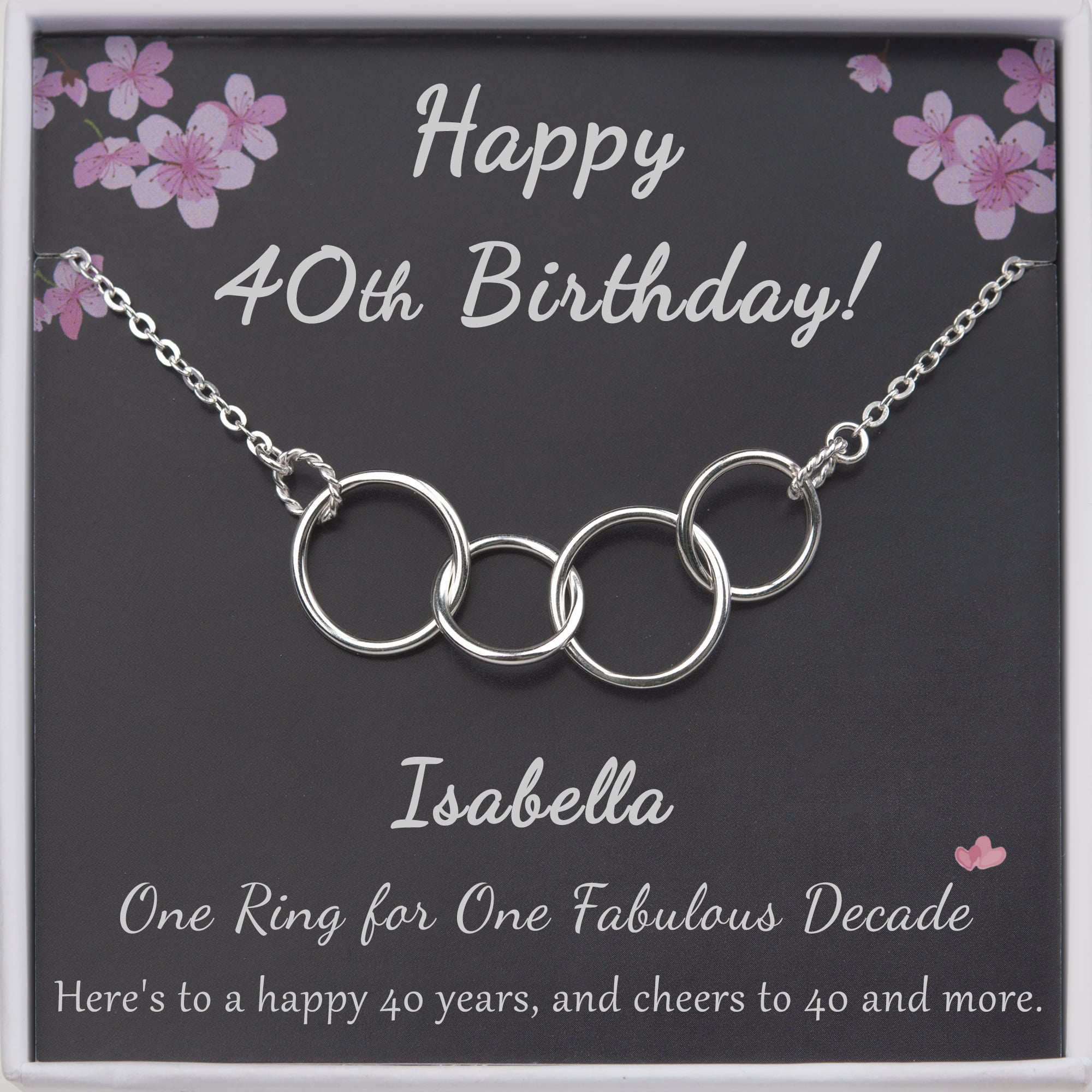 40th Birthday Gift | Four Rings Necklace | 40th Birthday Gift for Her -  MarciaHDesigns