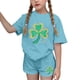 thumbnail image 1 of Vestido de manga corta Estilo Niños Día de San Patricio impreso cuello redondo blusa y pantalones Set de dos piezas Blusa de manga corta, 1 of 6