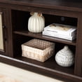 thumbnail image 5 of Newboti Farmhouse Rattan TV Stand Console Table for TVs up to 70 Inches, TV Console Table with 2 Storage Shelves, 2 Natural Rattan Door Cabinets, 65"W*15.55"D*23.86"H, Espresso 732250958380152, 5 of 14