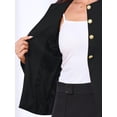 thumbnail image 5 of INSPIRE CHIC Elegant Work Blazer for Women's Collarless Button Down Long Sleeve Peplum Jackets M Black, 5 of 6
