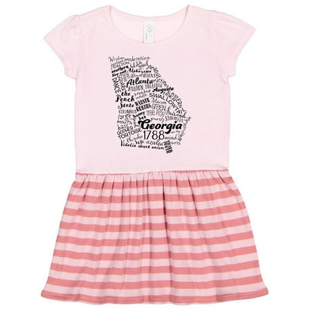 

Inktastic Georgia State word salad Gift Toddler Girl Dress