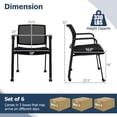 thumbnail image 3 of Gymax Ensemble de 6 Chaises de Bureau pour Conférence, Chaises Empilables en Maille pour Réception d'Invités avec Roulettes, 3 of 8
