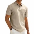 thumbnail image 2 of successthop Mens Golf Shirts with Pockets Big Mens Linen Quarter Button Collar T Shirt Short Sleeve Tops Solid Clothes, 2 of 7