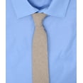 thumbnail image 3 of Men's Chambray Cotton Skinny Necktie Tie - 2 1/2" Width Textured Distressed Style, 3 of 7