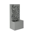 thumbnail image 2 of 30.71"H Light Gray Metal Leaf Cutout Outdoor Water Wall Fountain with LED Lights, Modern Waterfall Feature for Patio Garden Backyard Decor, 2 of 13