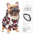 thumbnail image 3 of Honeii Rose Flowers Print Small Dog Hoodies Pet Hooded Sweatshirts Fall Winter Puppy Cat Sweaters Warm Clothes for Small Dogs Outfits Costume-X-Small, 3 of 7