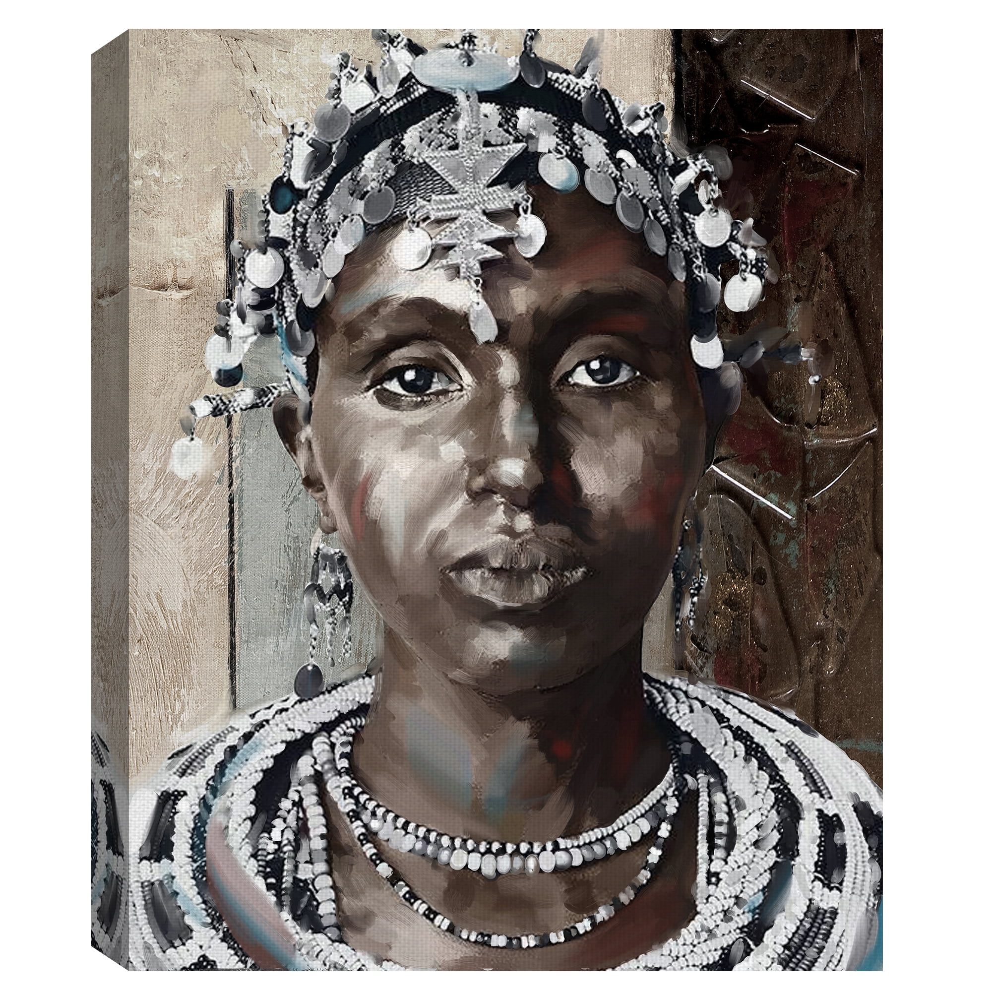Fine Art Canvas Heritage I & II African Portrait by Maggie Davis Canvas Art Print