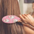 thumbnail image 3 of Pink Christmas Santa Pattern Hair Brush,Girls Detangling Hair Brush,Glide Through Tangles with Ease for Wet & Dry Hair,8.8"X2.8", 3 of 7