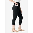thumbnail image 3 of Roaman's Women's Plus Size Side-Pocket Essential Capri Legging, 3 of 6