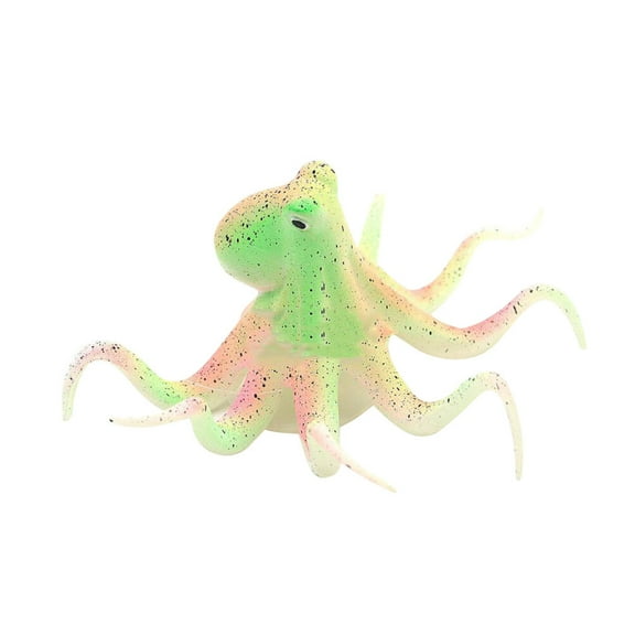 WHAMVOX Silicone Simulation Octopus for Fish Tank Decoration Green Vivid and Detailed Adds 5 inches