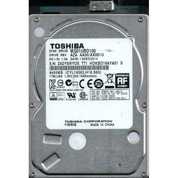 MQ01UBD100 AZA AA00/AX001U China Toshiba 1TB