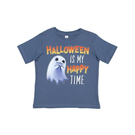 

Inktastic Halloween is My Happy Time with Cute Ghost Gift Toddler Boy or Toddler Girl T-Shirt