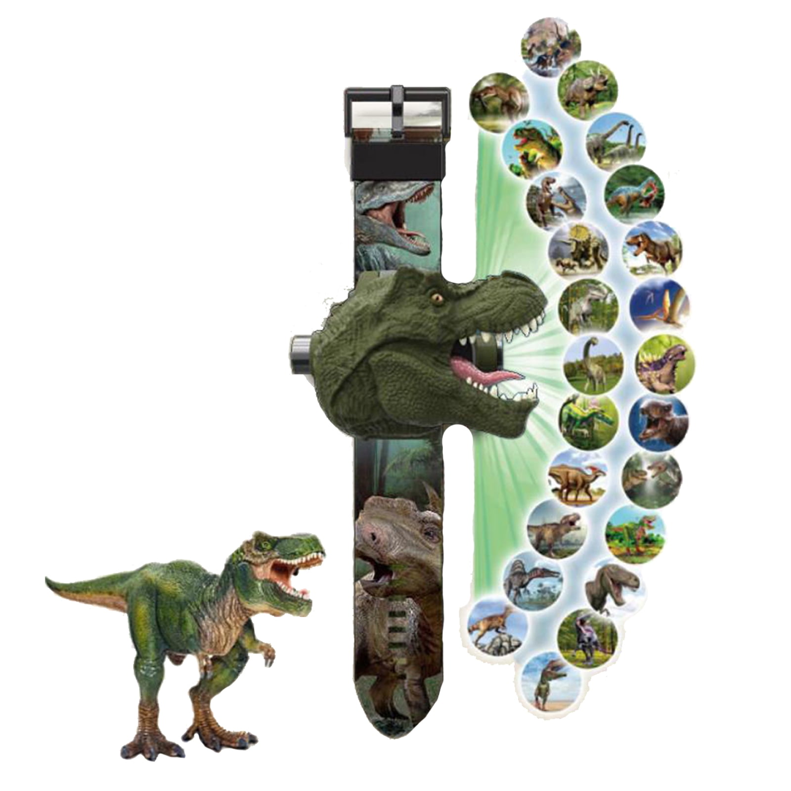 OOKWE Children’s Wrist Watch Projection Toy Dinosaur Sleep Story Shadow Toy Fine Motor Skill Training for Toddler Concen