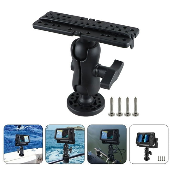 REOFLYUP 1 Set of Fish Mount Ram Nylon Black for Fishing Equipment 360 Degree Rotation