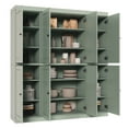 thumbnail image 2 of 100% Solid Wood Kitchen Pantry Storage Cabinet with Solid Doors and Adjustable Shelves, Sage Wooden Modular Tall Cabinets, 2 of 6