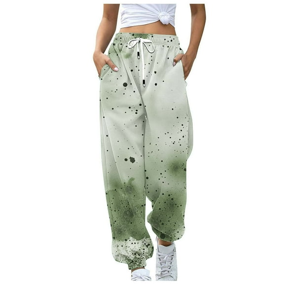 Sexlip Womens High Waist Multi Pocket Loose Cargo Wide Leg Denim Pants Durable Functional Outdoor Hiking Outfit Green L