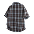thumbnail image 3 of HOWPAY Mens Shirts Short Sleeve Button down Summer Plaid Print Holiday Beach Tops Regular Fit Casual Lightweight Comfy Clothes Blue XL, 3 of 3