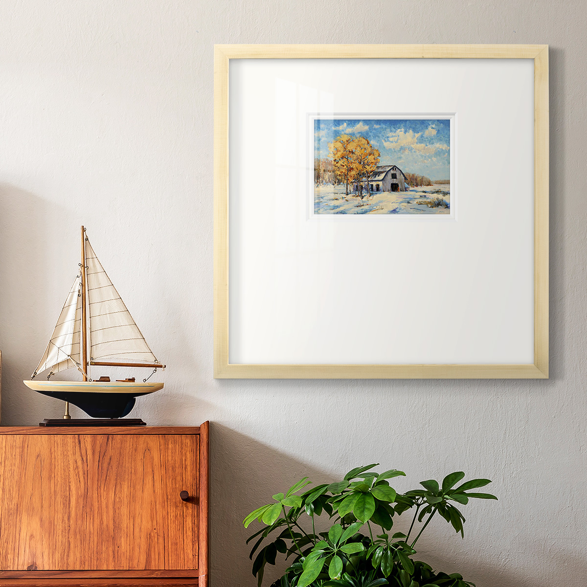 Autumn Barn-Premium Framed Print