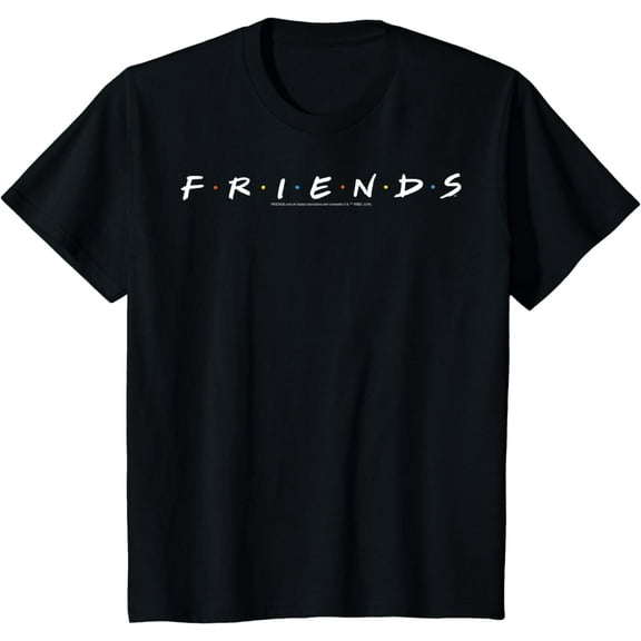 Friends Classic Title Logo T-ShirtMen and women, Black T-shirt, size: Extra large