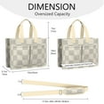 thumbnail image 3 of Canvas Tote Bag for Women with Compartments, Large Cute Brown Checkered Teacher Student Shoulder Bag Nurse Purses Crossbody Bags Work Laptop Book Bag Satchels Handbags, 3 of 6
