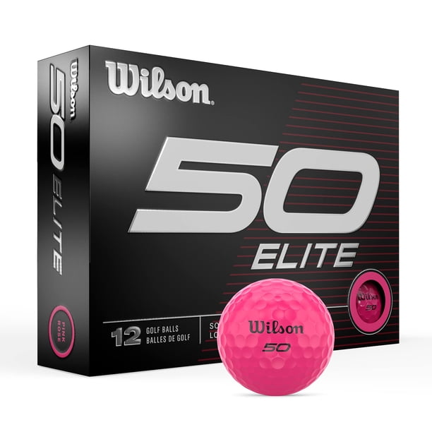 Pelotas de golf Wilson Fifty Elite, paquete de 12, color rosa