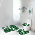 thumbnail image 3 of Green Marble Bath Set 3 Pieces Shower Curtain and Bath Mats Non-Slip Absorbent Rugs Toilet Lid Cover U Shape Mat Waterproof Polyester, 3 of 6