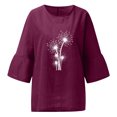 thumbnail image 4 of Chemises pour Femmes Tendance Été Femmes Été Aguichant Imprimé Régulier Bouton Col Rond Manches Courtes Femmes Haut Manches Courtes Blouses Manches Longues pour Femmes en Liquidation, 4 of 5