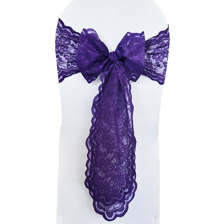 Wedding Linens Inc 2pcs 9 X 108 Lace Chair Sashes Bows Ties