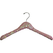 International Hanger Curved Pink Sequined Solid Wooden Clothing Hanger