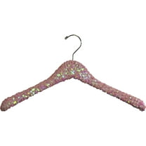 International Hanger Curved Pink Sequined Solid Wooden Clothing Hanger