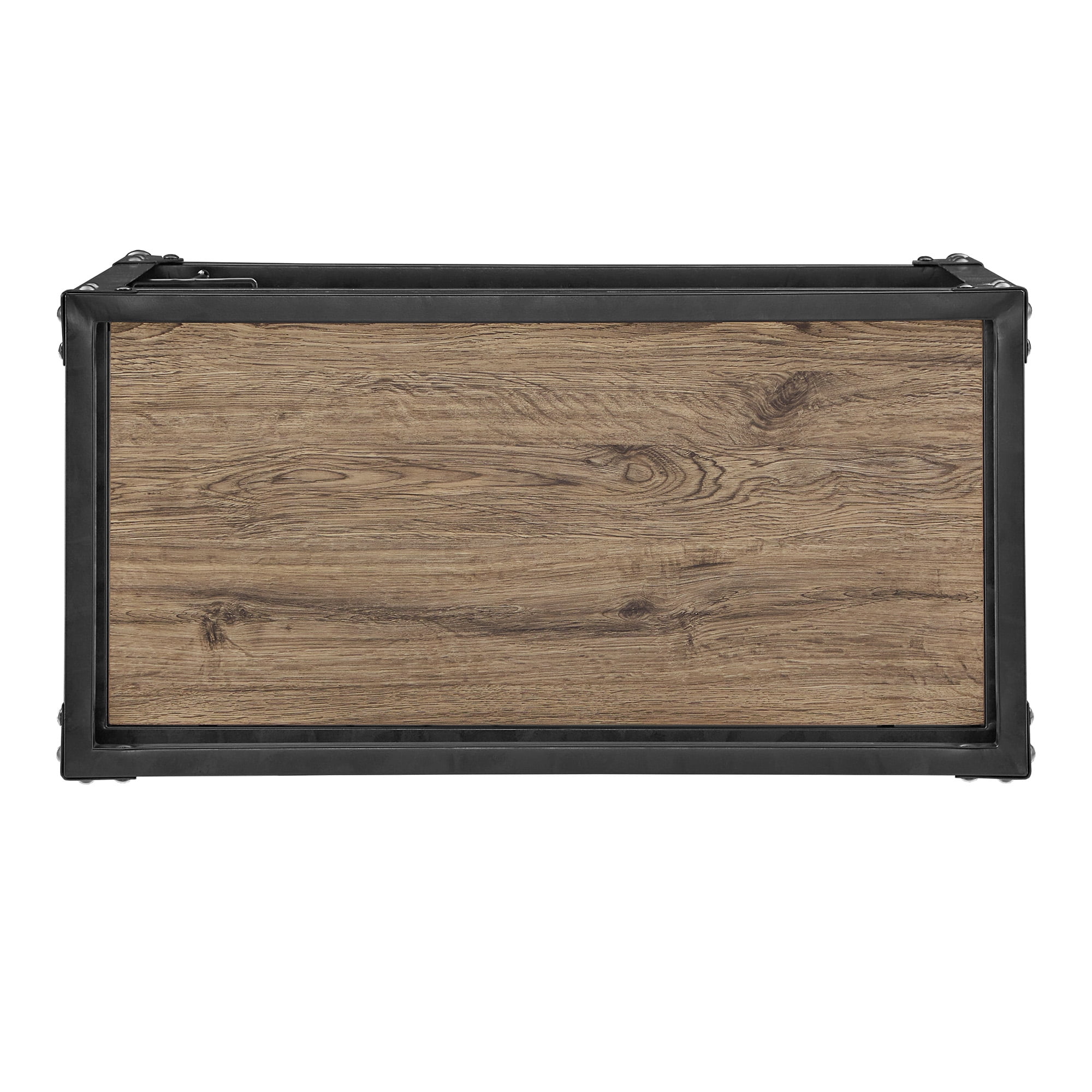 Weston Home Charcoal Metal and Wood Bar Cart
