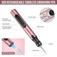 thumbnail image 7 of Wiher Electric Engraving Pen Kit with 42 Bits, Mini Electric DIY Engraver Cordless Rotary Tools Portable Engraving Tool for Jewelry Wood Metal Stone Plastic Glass Etching (Pink), 7 of 7