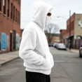 thumbnail image 6 of LEKWK Fleece Jacket Men Fuzzy Zip up Thermal Winter Hoodies with Face Mask Long Sleeve Oversized Warm Plush Outwear White L, 6 of 8