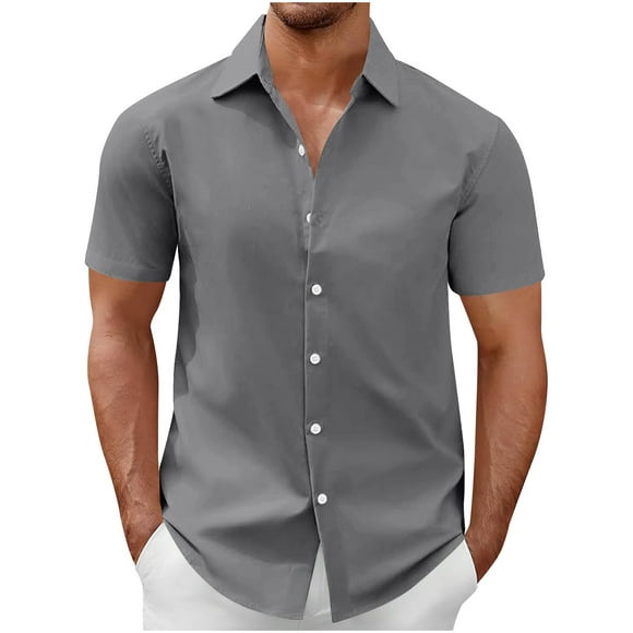 Dagugfen Dress Shirts for Men Plus Size Button down Short Sleeve Business Casual Formal Shirts Tops