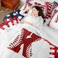 thumbnail image 4 of Manfei Letter Monogrammed K Boy 7-Piece Twin Bedding Sets,Sport Baseball Bedding Comforter Set,Ball Gamer Breathable Sheet Sets,Lightweight Room Decor,Reversible, 4 of 8