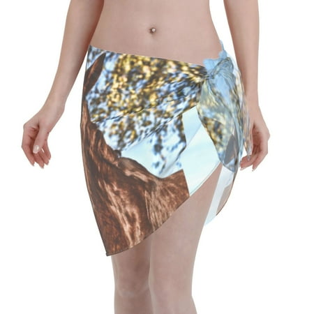 Adobk Women Beach Sarong Bathing Suit Christmas Horse Print Wrap Skirt Sheer Bikini Swimsuit Cover Ups For Swimwear