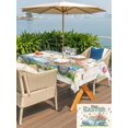 thumbnail image 4 of Outdoor Tablecloth with Umbrella Hole and Zipper, Happy Easter Rectangle Table Cloth 60x120 Inch Waterproof Tablecloth, Watercolor Floral Truck Eggs Rabbits Spring Beige Picnic Table Cover for Patio, 4 of 7