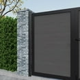 thumbnail image 6 of Mondaria Wood Plastic Privacy Double Fence Gate 6ft(H) x 8ft(W), Metal Frame with Knob Kits, Durable Composite Outdoor Gate,Sliver Gray, 6 of 8