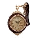 thumbnail image 5 of Reloj de pared de doble cara, decorativo, redondo, silencioso, funciona con pilas, estilo rústico. Marrón, 5 of 9