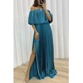 thumbnail image 2 of Vestido elegante y sexy con hombros descubiertos y plisado para mujer de otoño e invierno, 2 of 5
