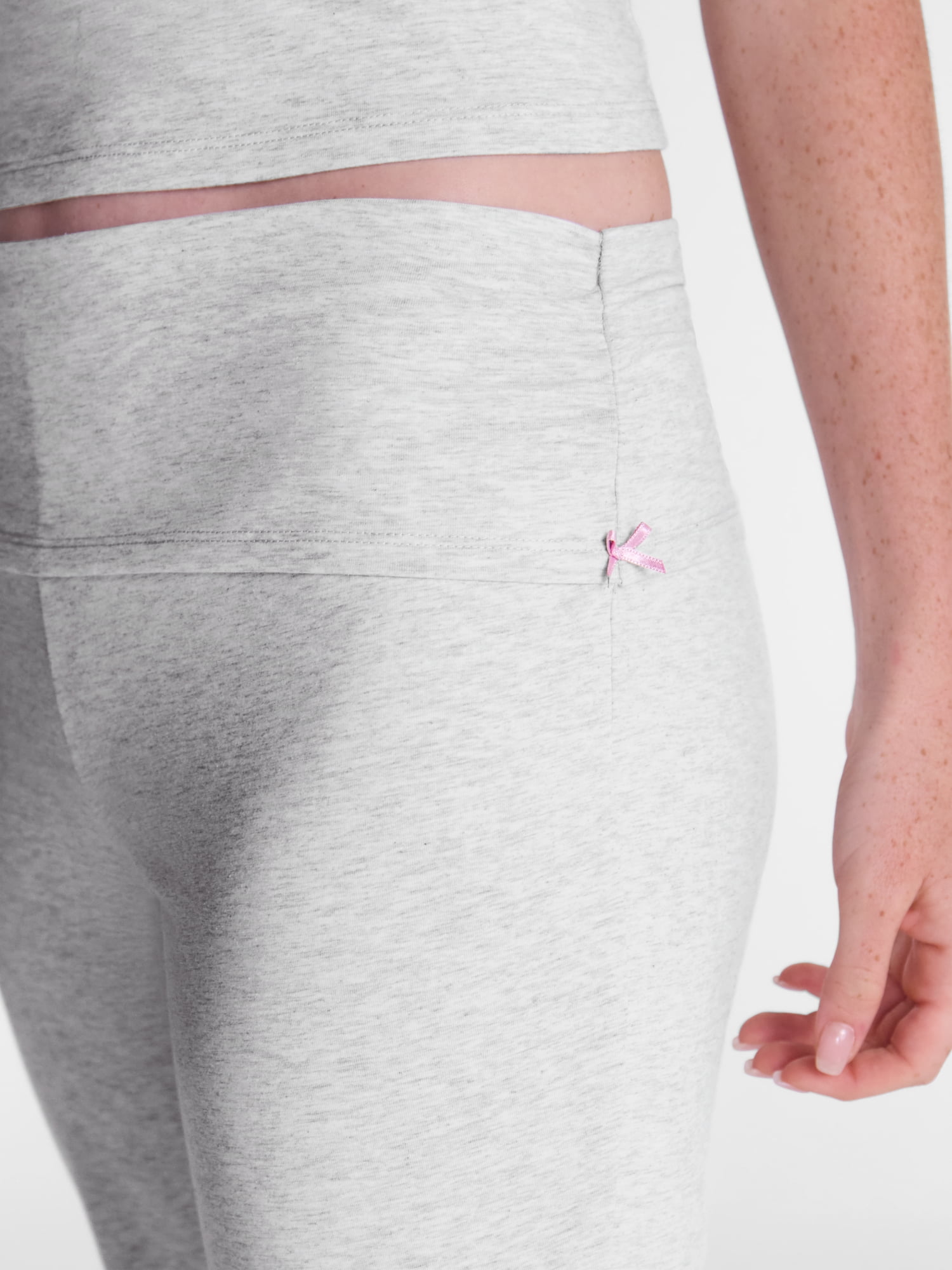 No Boundaries Cotton Blend Jersey Sleep Foldover Pants, 31'' Inseam, Women’s XXS-3X