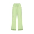 thumbnail image 4 of Womens Plus Size Capris for Summer New Fashion Womens Casual Color Elastic Loose Pants Straight Wide Leg Trousers with Pocket Green 5XL, 4 of 5