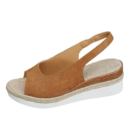 

Women s Slope High Heel Open Toe Sandals Solid Color Fashion Sandals