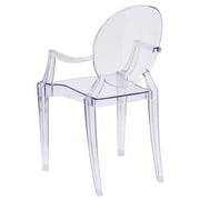 Flash Furniture Shirley Ghost Chair with Arms in Transparent Crystal
