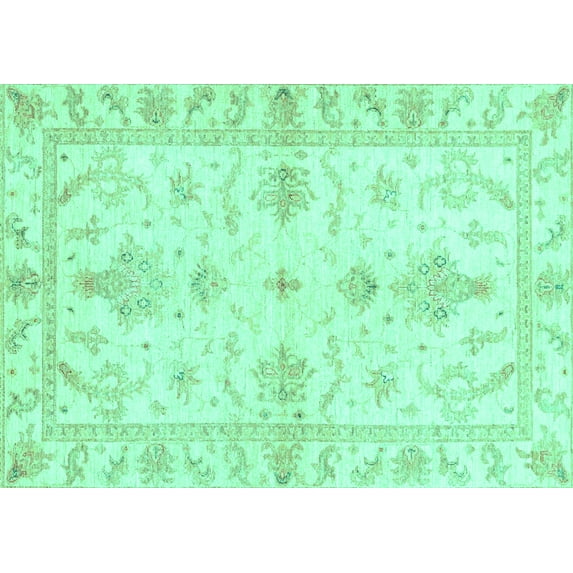 Ahgly Company Indoor Rectangle Oriental Turquoise Blue Traditional Area Rugs, 8' x 12'