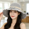 thumbnail image 4 of Harpily Fisherman Hats for Women Hollow Out Woven Air Permeable Large Brim Summer UV Protection Hat for Outdoor Activities, 4 of 4